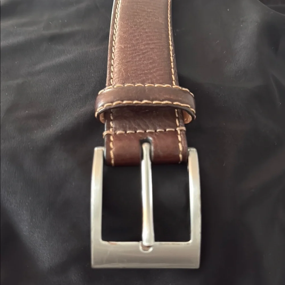 Kirklands Brown Leather Belts with Metal Buckles